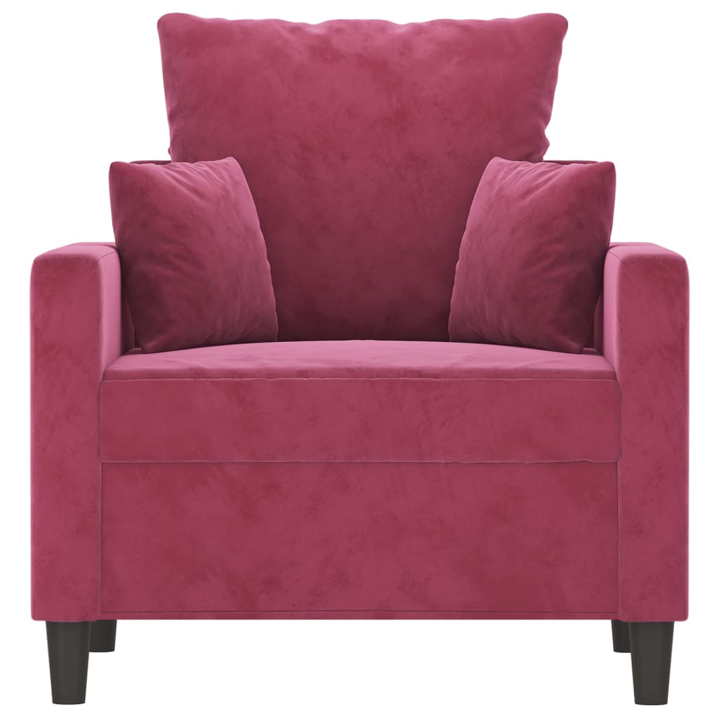 Poltrona Rosso Vino 60 Cm Velluto - Image 3