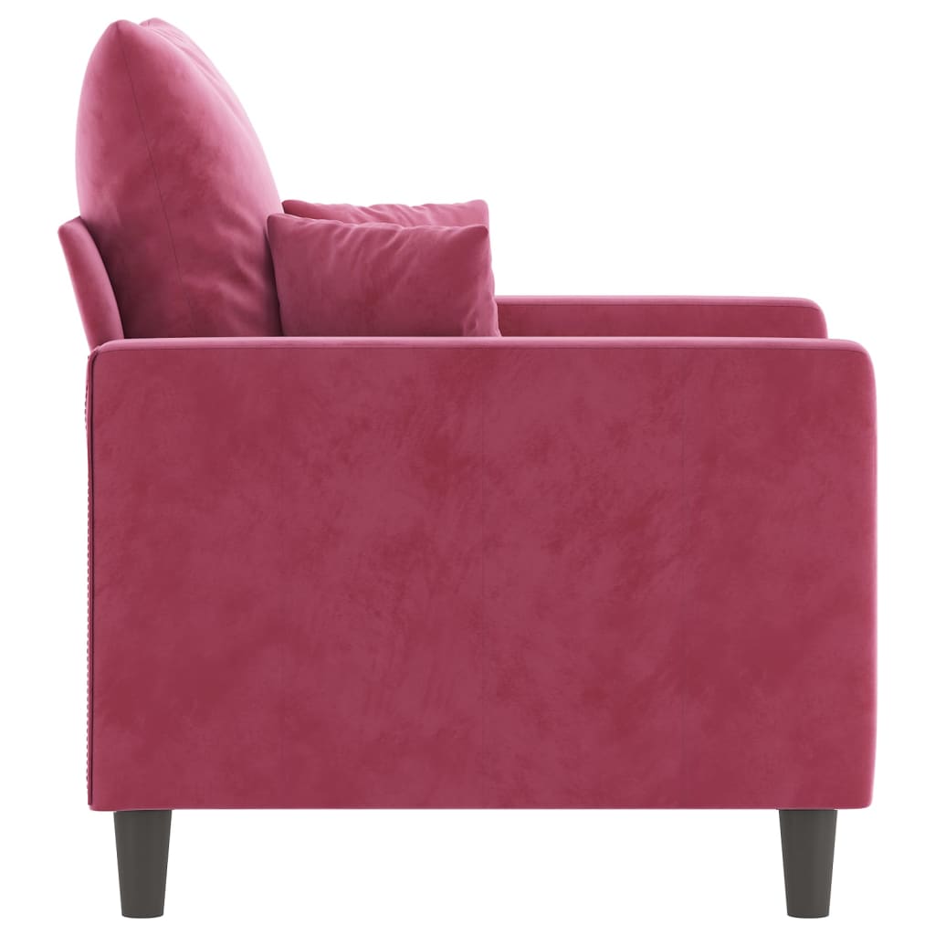 Poltrona Rosso Vino 60 Cm Velluto - Image 4
