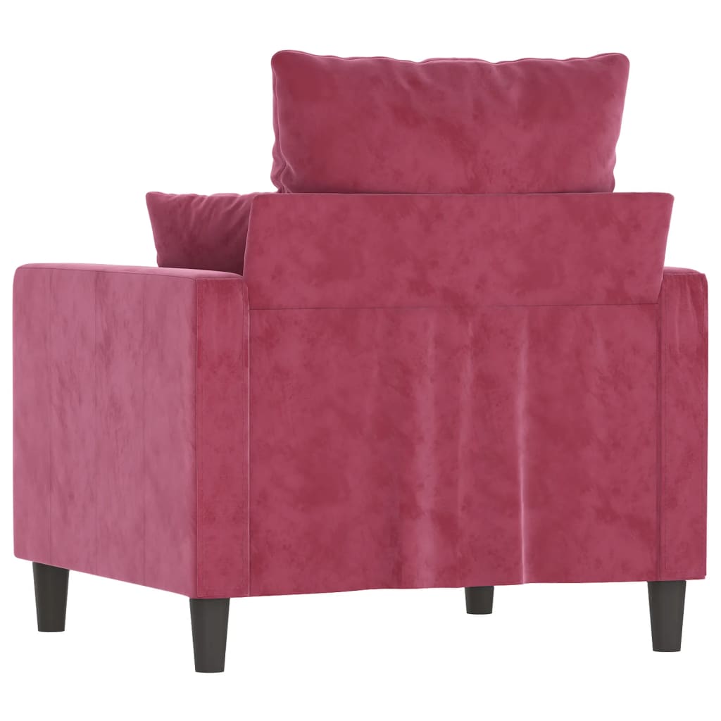 Poltrona Rosso Vino 60 Cm Velluto - Image 5