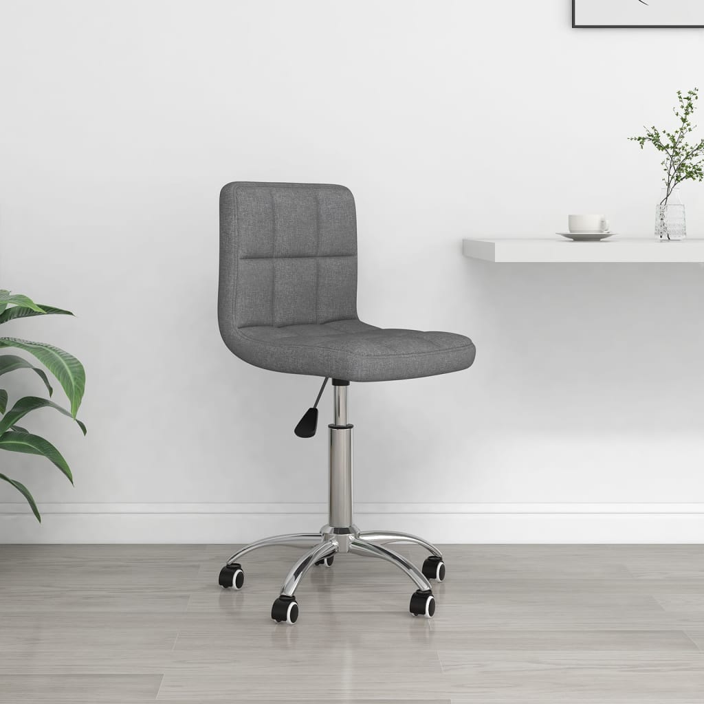 Sedia Da Ufficio Girevole Grigio Chiaro In Tessuto