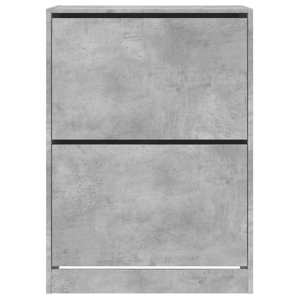 Scarpiera 2 Cassetti Ribaltabili Grigio Cemento 80x42x108 cm - Image 6