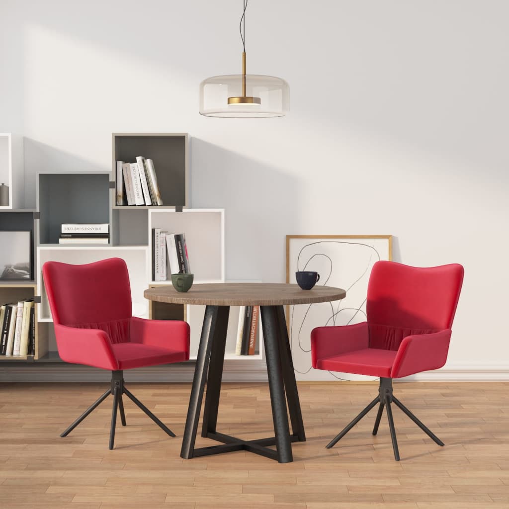 Sedie Da Pranzo Girevoli 2 Pz Rosso Vino In Velluto