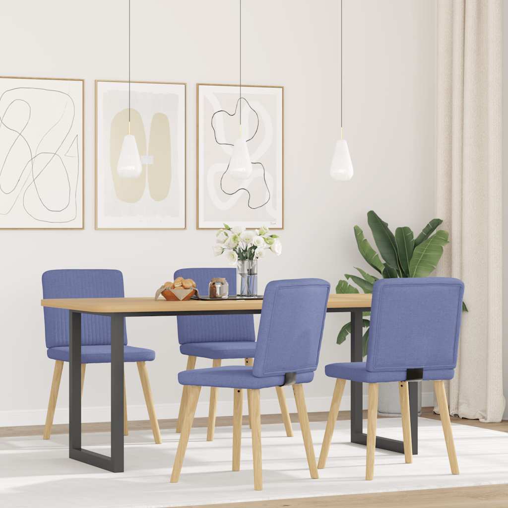 Sedie Da Pranzo 4 Pz Blu Jeans In Tessuto