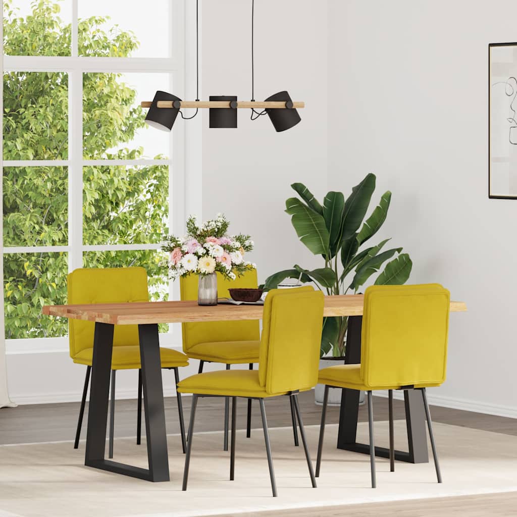 Sedie Da Pranzo 4 Pz Gialle In Velluto