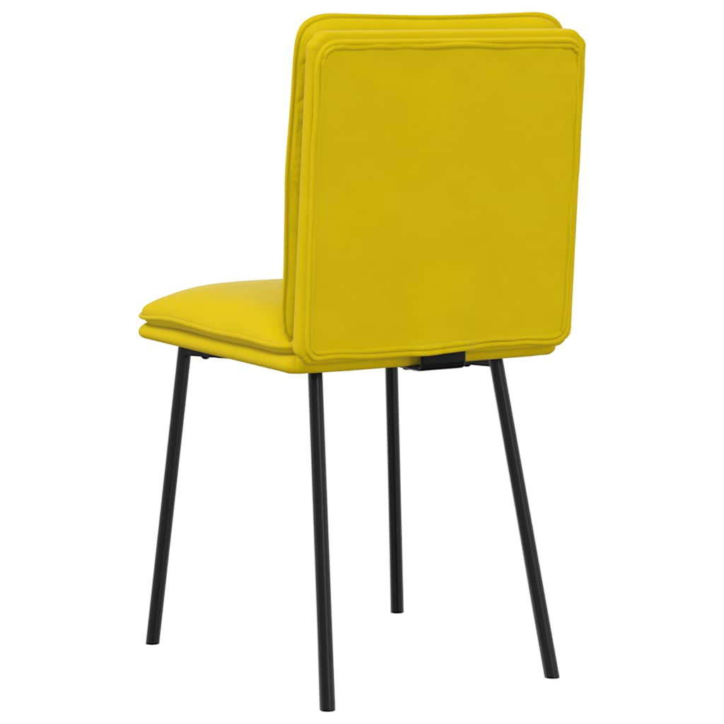 Sedie Da Pranzo 6 Pz Gialle In Velluto - Image 6