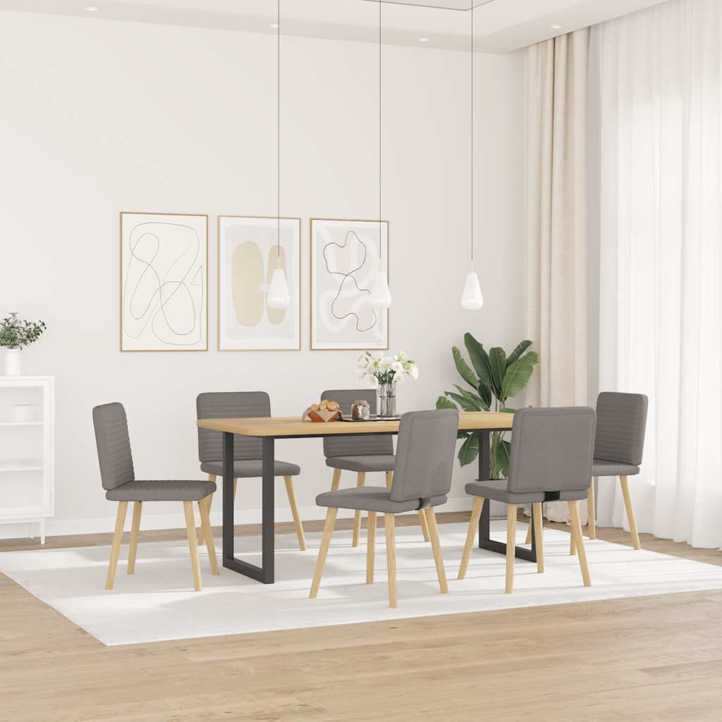 Sedie Da Pranzo 6 Pz Grigio Talpa In Tessuto
