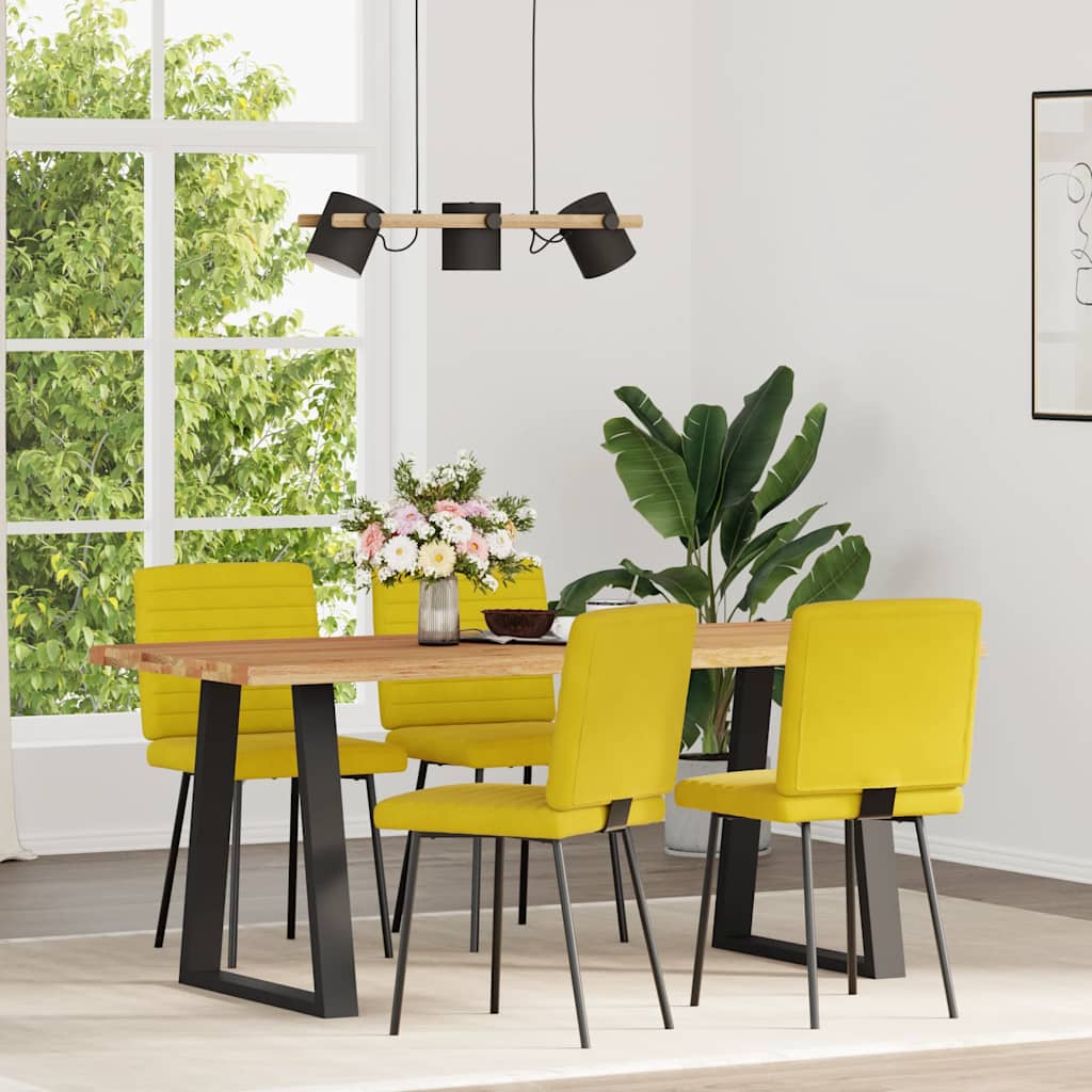 Sedie Da Pranzo 4 Pz Gialle In Velluto