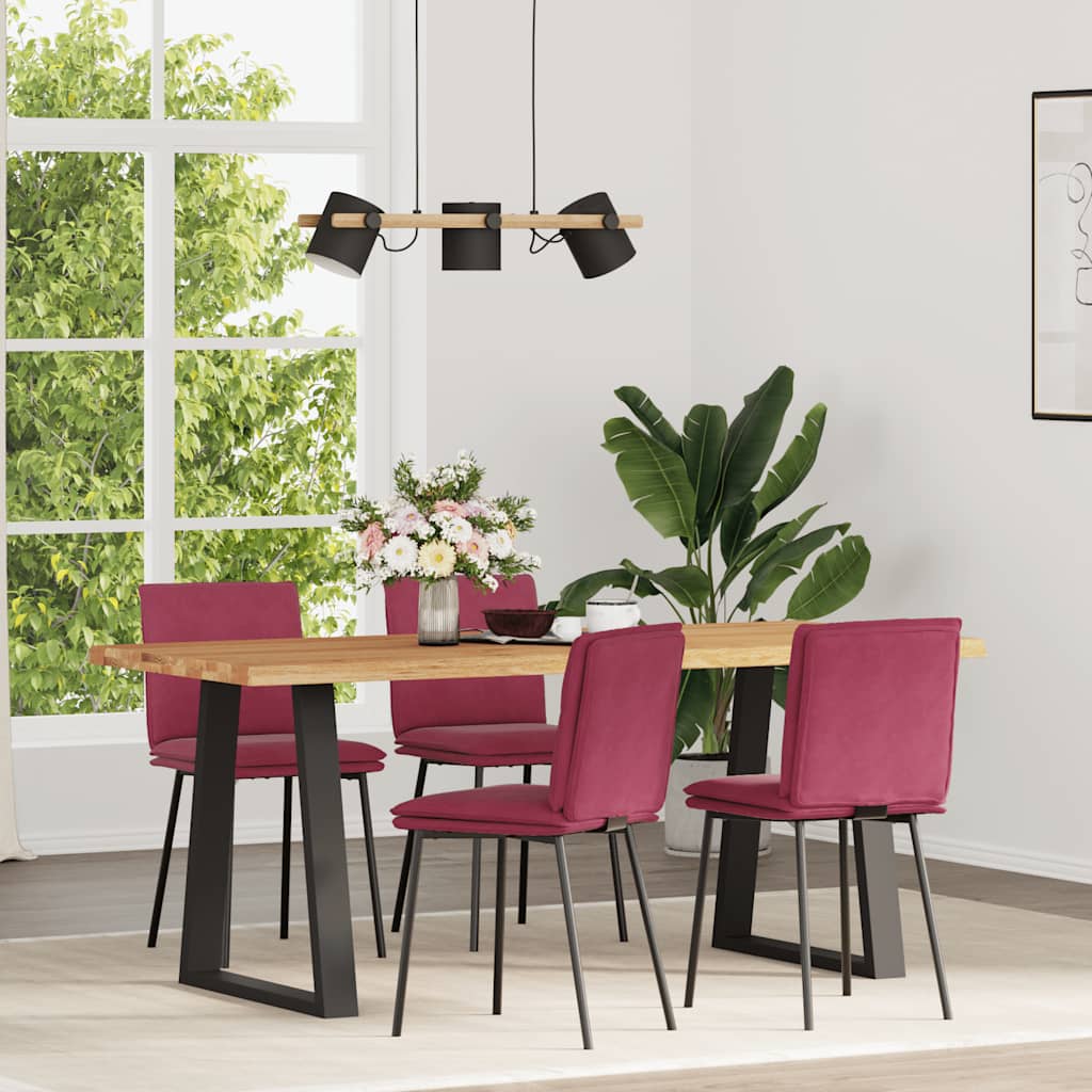Sedie Da Pranzo 4 Pz Rosso Vino In Velluto