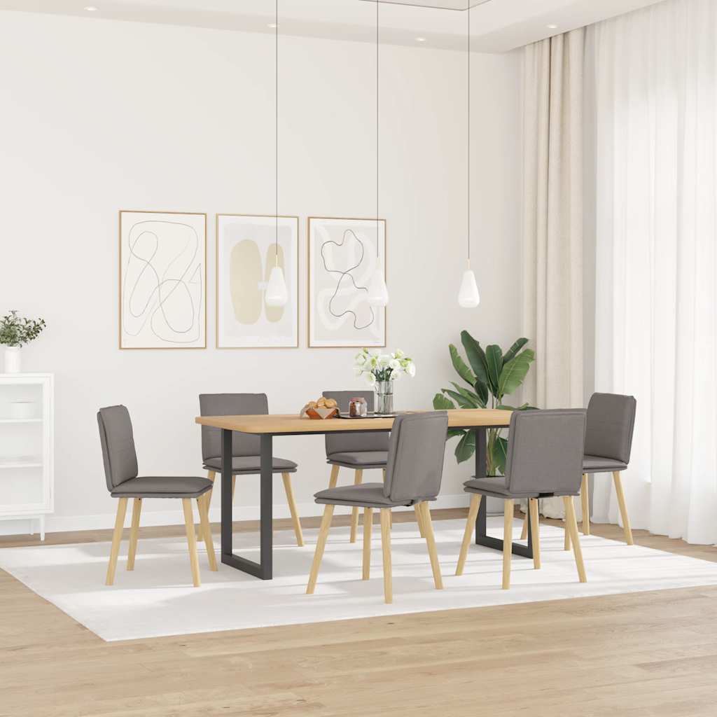 Sedie Da Pranzo 6 Pz Grigio Talpa In Tessuto