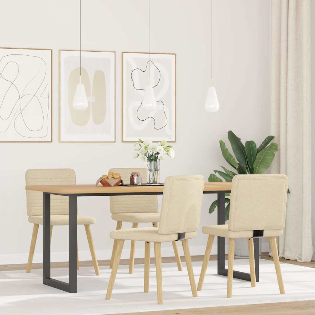 Sedie Da Pranzo 4 Pz Crema In Tessuto
