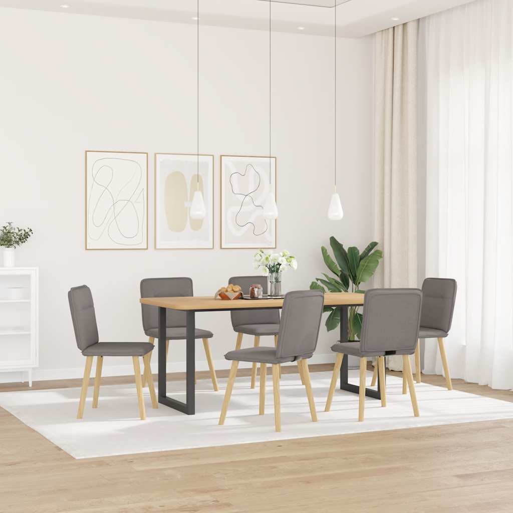 Sedie Da Pranzo 6 Pz Grigio Talpa In Tessuto