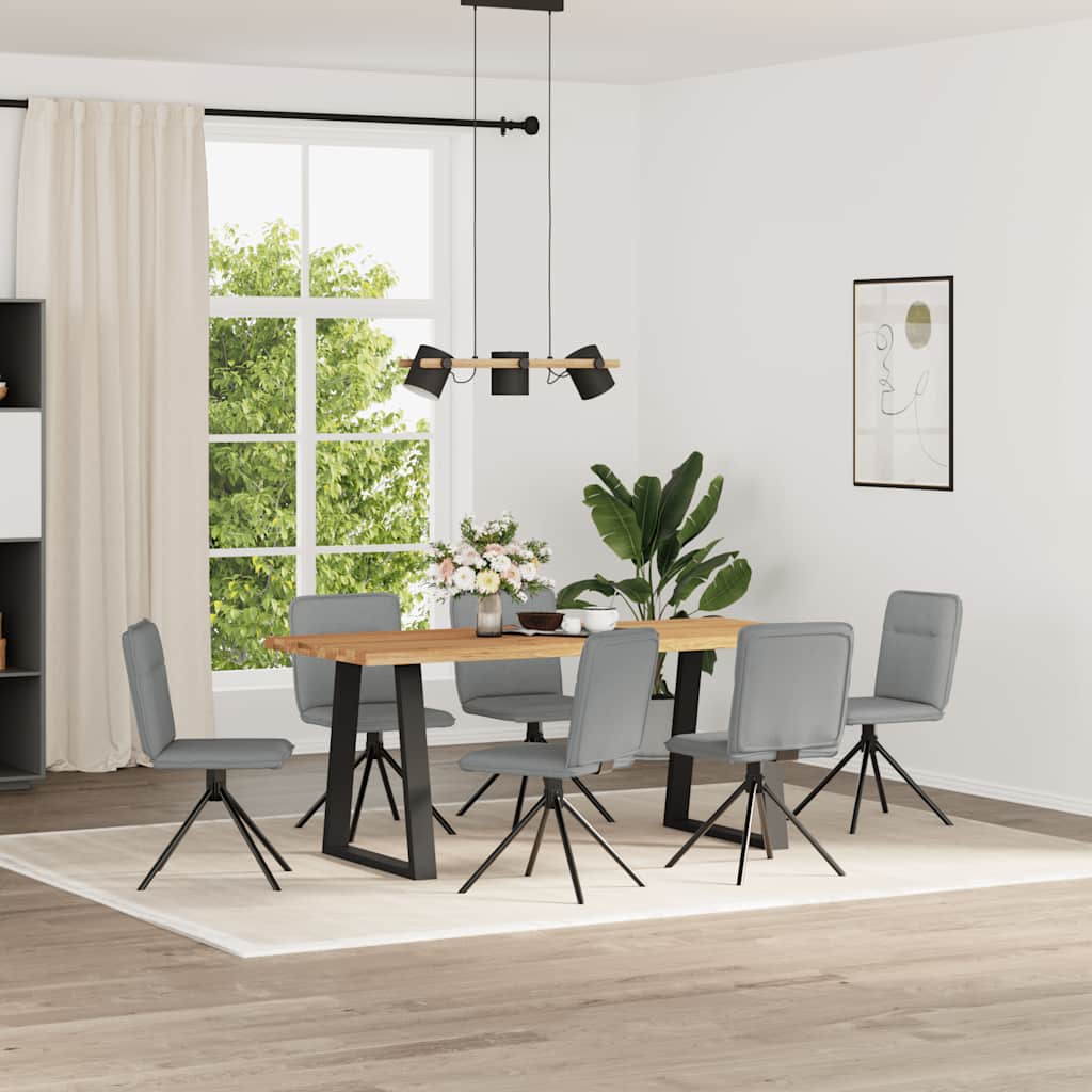 Sedie Da Pranzo 6 Pz Grigio Chiaro In Tessuto