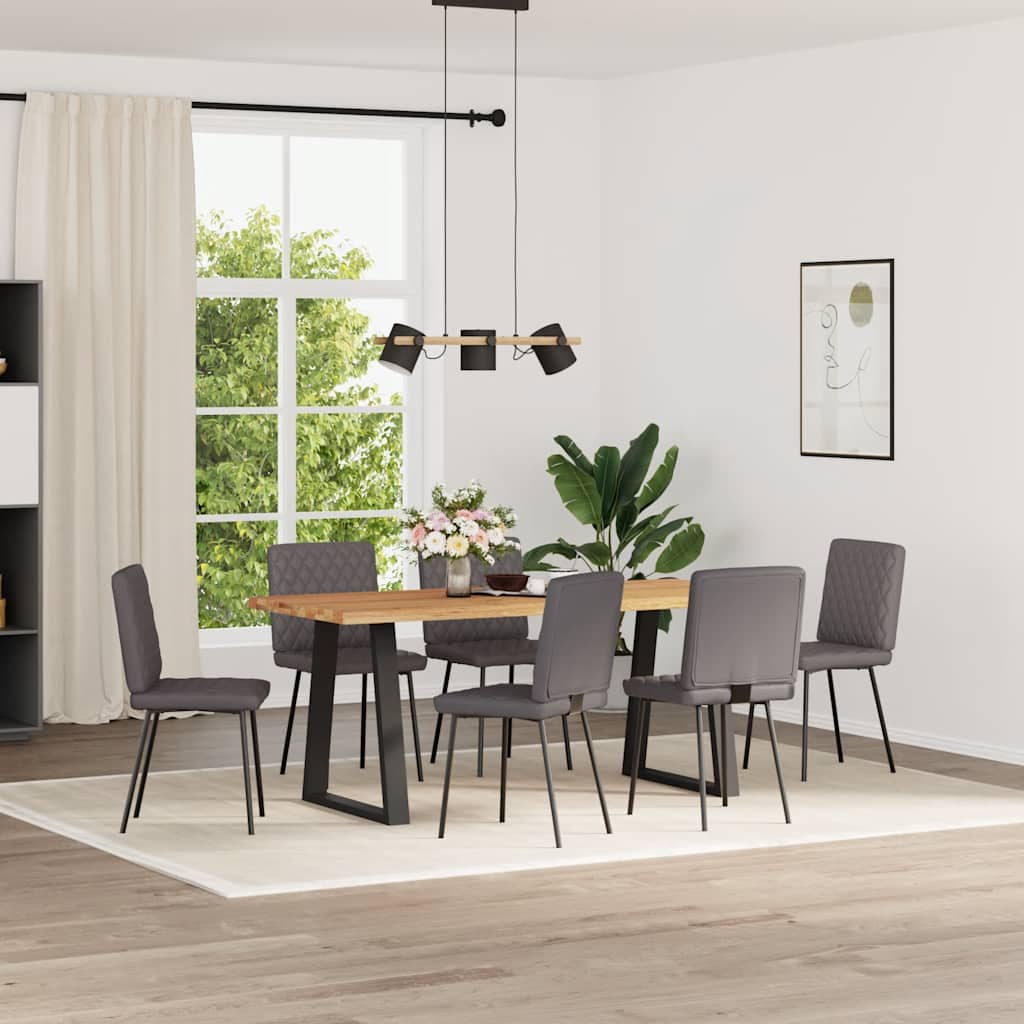 Sedie Da Pranzo 6 Pz In Similpelle Grigio