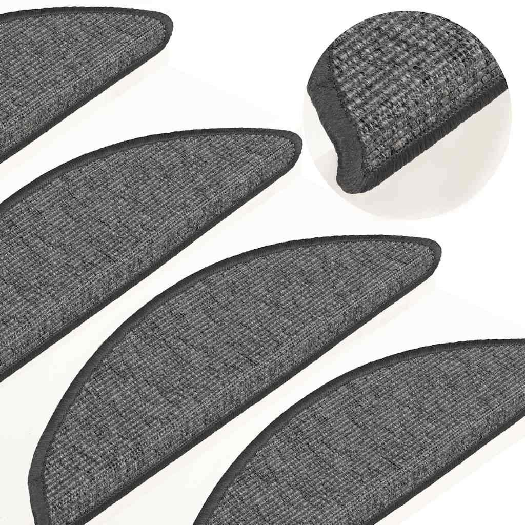 Tappetini Per Scale 15 Pz 56x17x3 Cm Beige E Grigio Semicircolari