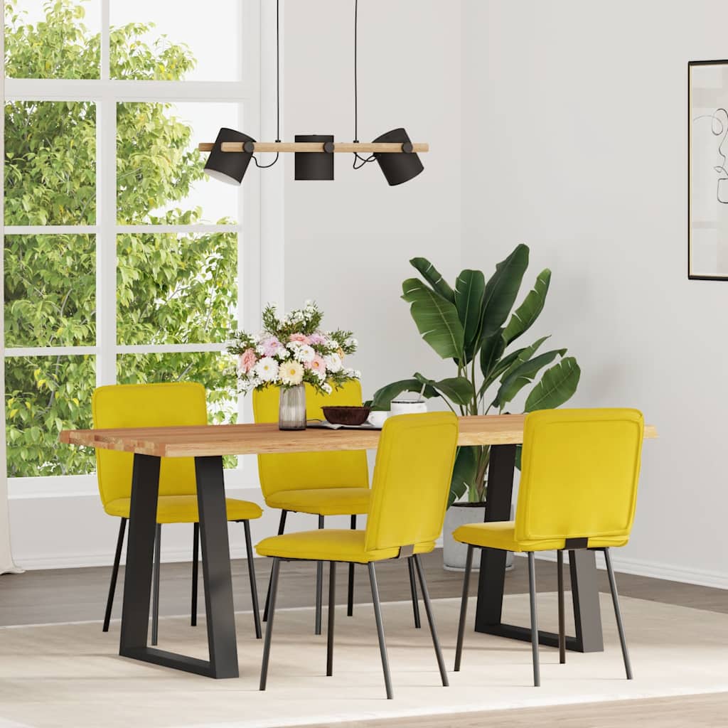 Sedie Da Pranzo 4 Pz Gialle In Velluto