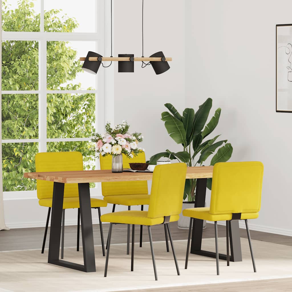 Sedie Da Pranzo 4 Pz Gialle In Velluto
