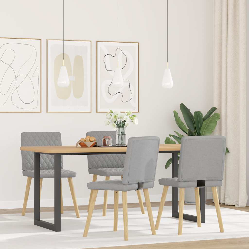 Sedie Da Pranzo 4 Pz Grigio Nuvola In Tessuto
