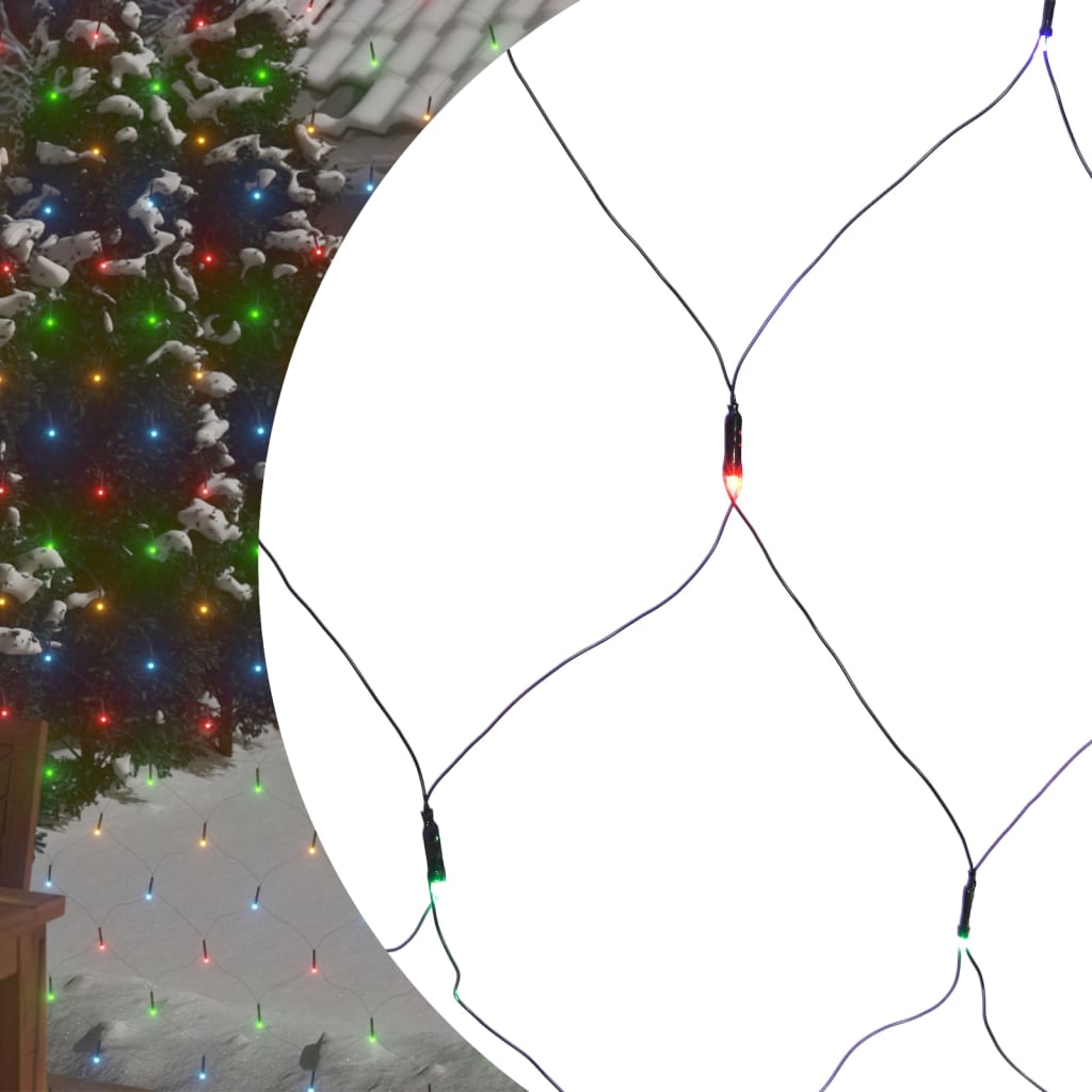 Luci Di Natale A Rete Colorate 3x3m 306 Led Interni Esterni