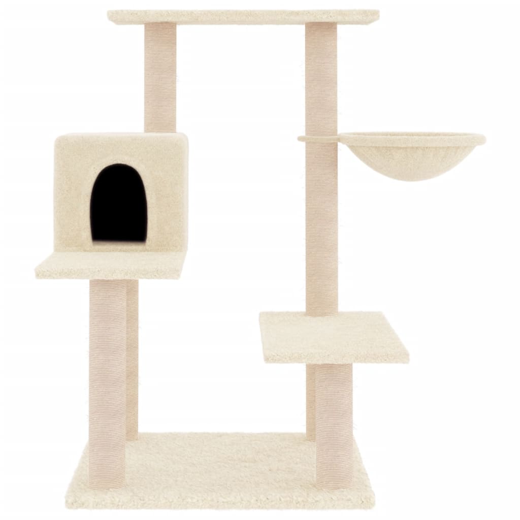 Albero Per Gatti Con Tiragraffi In Sisal Crema 82,5 cm - Image 3