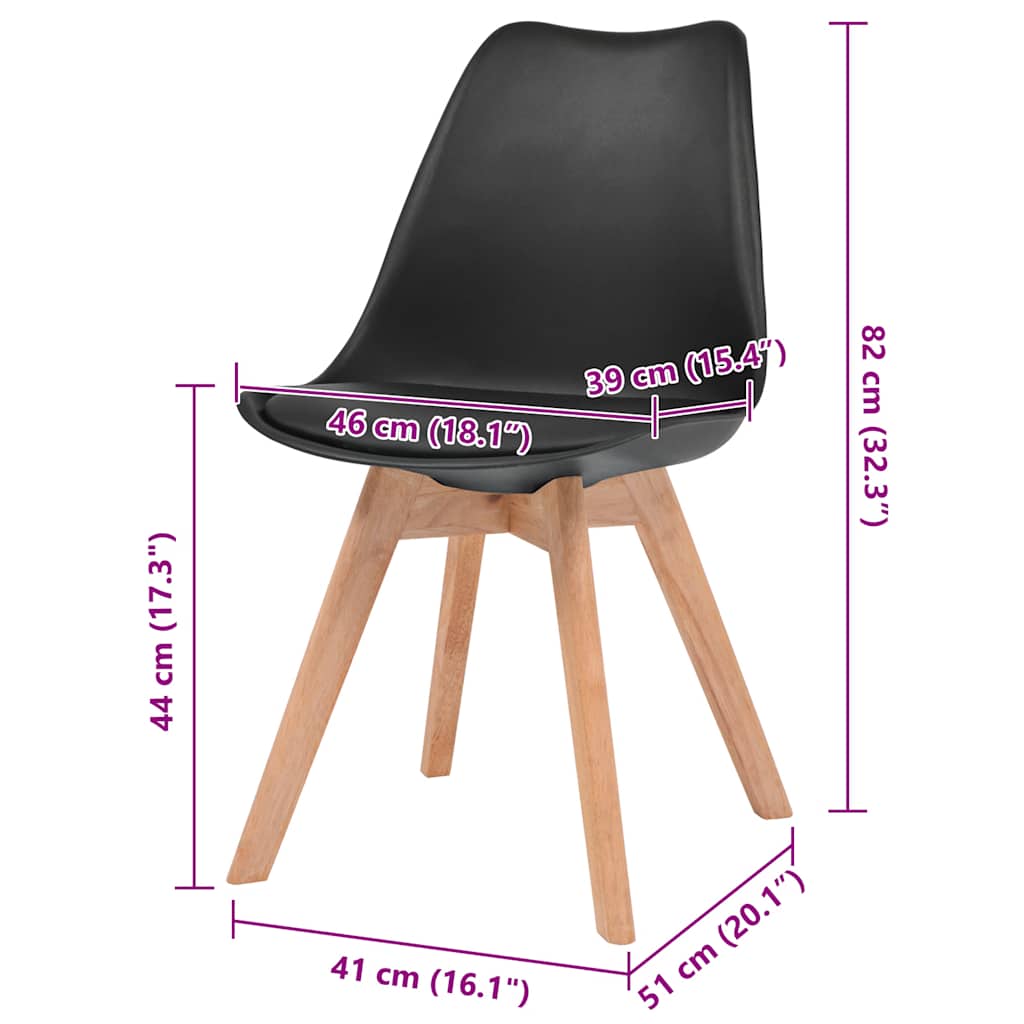 Sedie Da Pranzo 4 Pz Nere In Plastica - Image 6