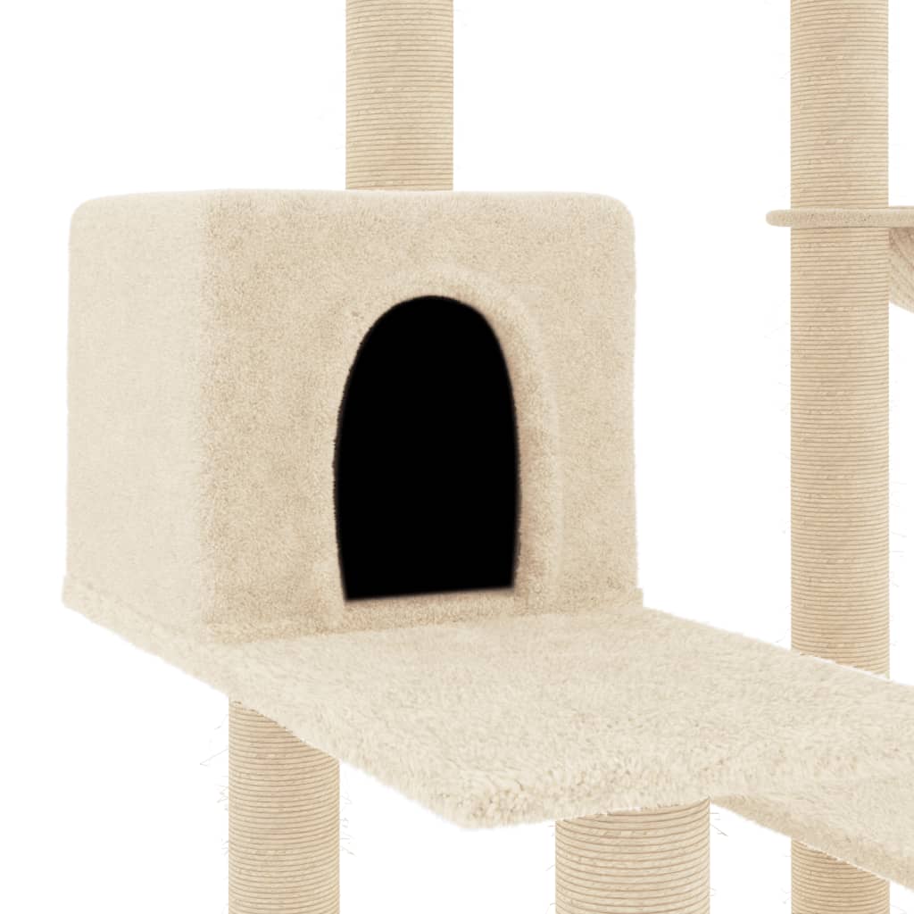 Albero Per Gatti Con Tiragraffi In Sisal Crema 82,5 cm - Image 6