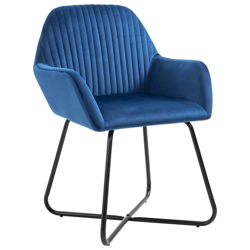 Sedie Da Pranzo 4 Pz Blu In Velluto