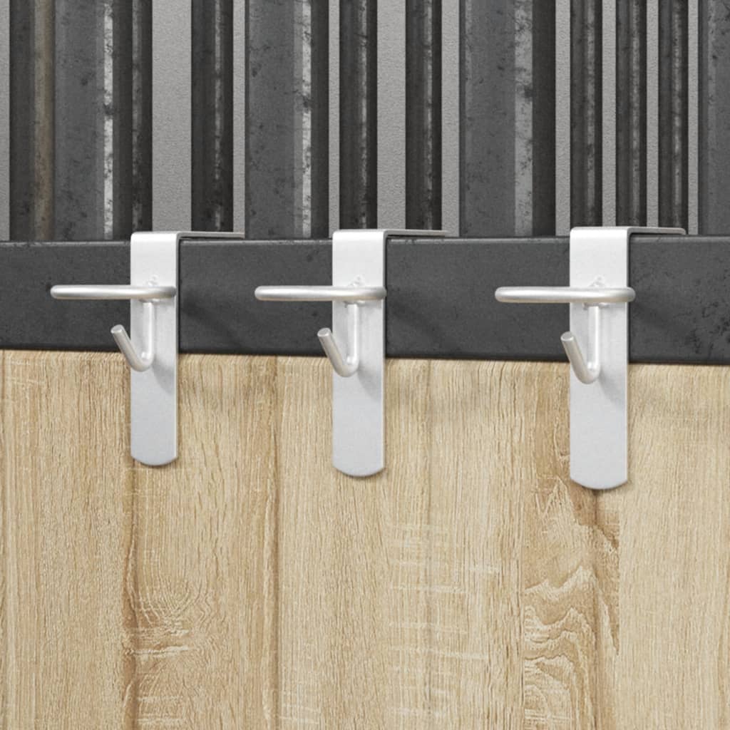 Ganci Per Secchio Portatili 3 Pz Argento In Acciaio