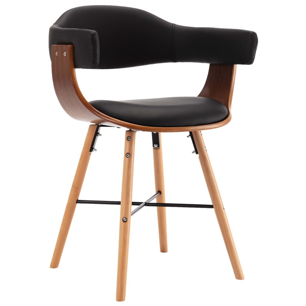 Sedie Da Pranzo 6 Pz Nere In Similpelle E Legno Curvato