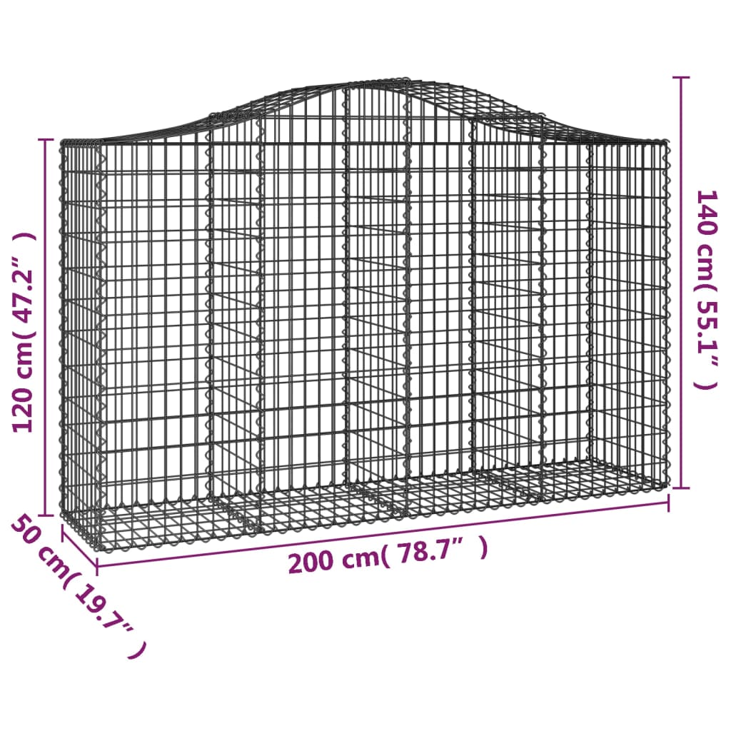 Cesti Gabbioni Ad Arco 20 Pz 200x50x120/140 Cm Ferro Zincato - Image 6