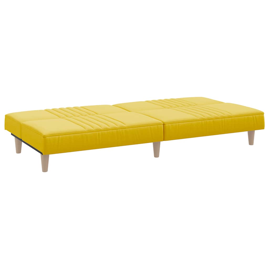 Divano Letto Giallo Chiaro In Tessuto - Image 5