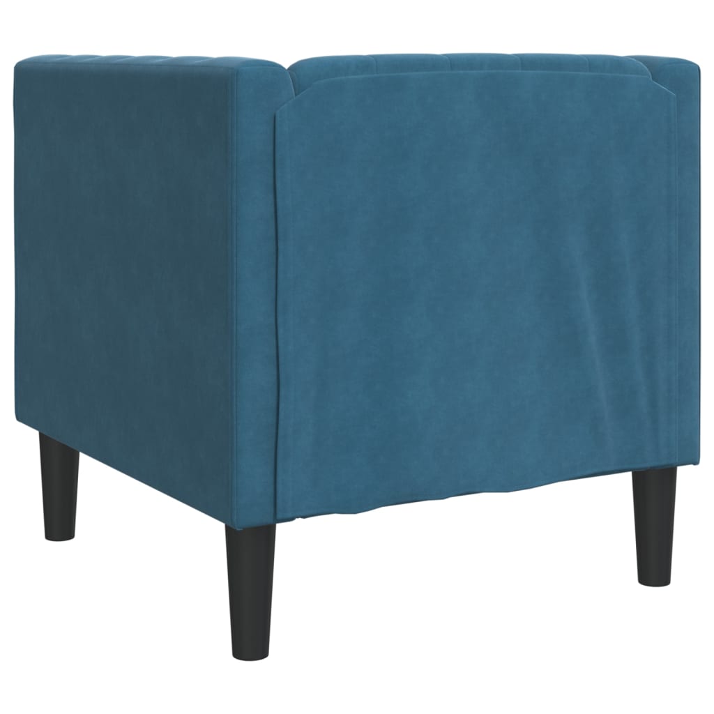 Poltrona Chesterfield Blu In Velluto - Image 6