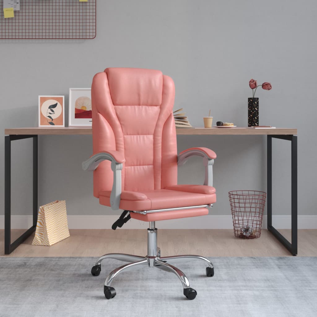 Poltrona Da Ufficio Reclinabile Rosa In Similpelle