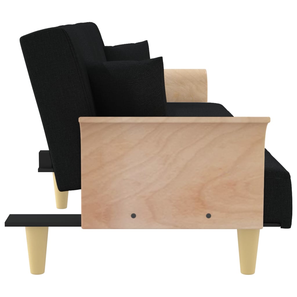 Divano Letto Con Braccioli Nero In Tessuto - Image 5