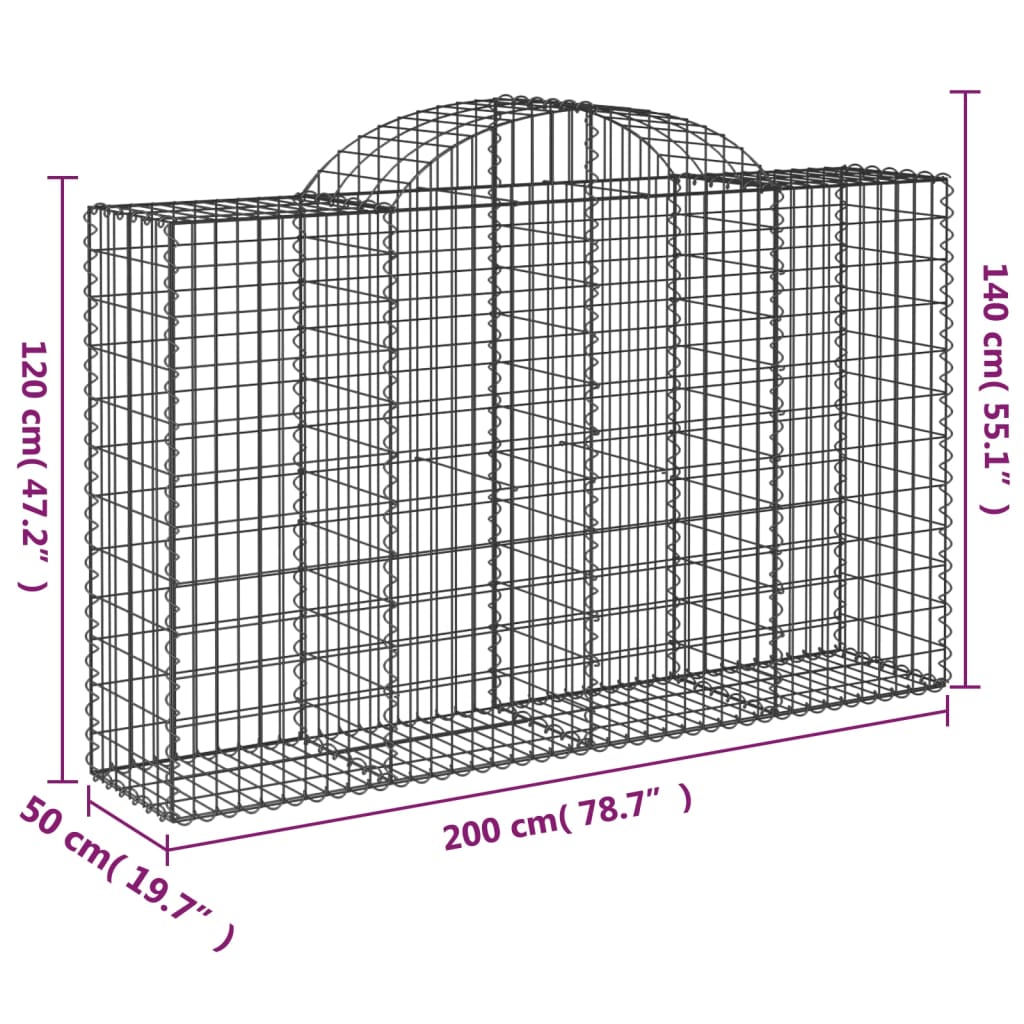 Cesti Gabbioni Ad Arco 20 Pz 200x50x120/140 Cm Ferro Zincato - Image 6