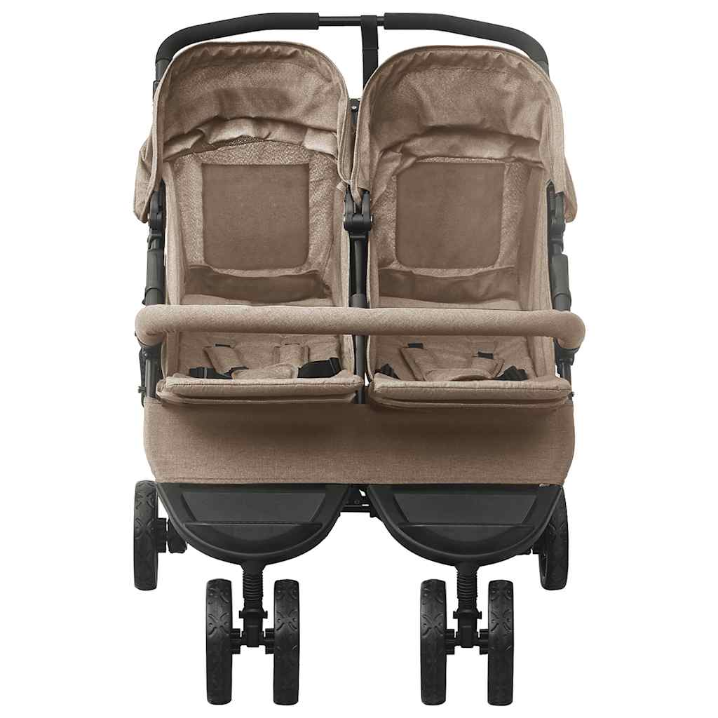 Passeggino Gemellare Grigio Talpa In Acciaio