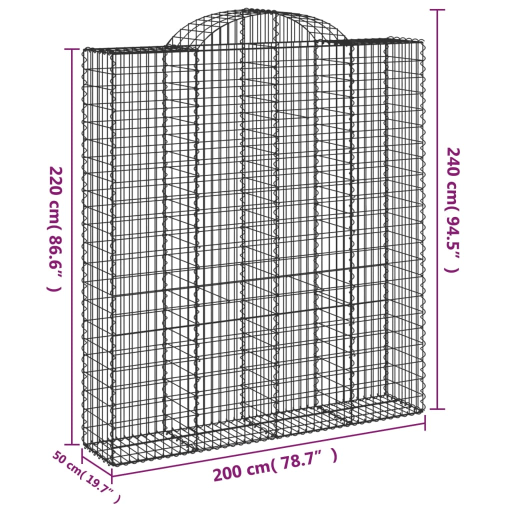 Cesti Gabbioni Ad Arco 5 Pz 200x50x220/240 Cm Ferro Zincato - Image 6