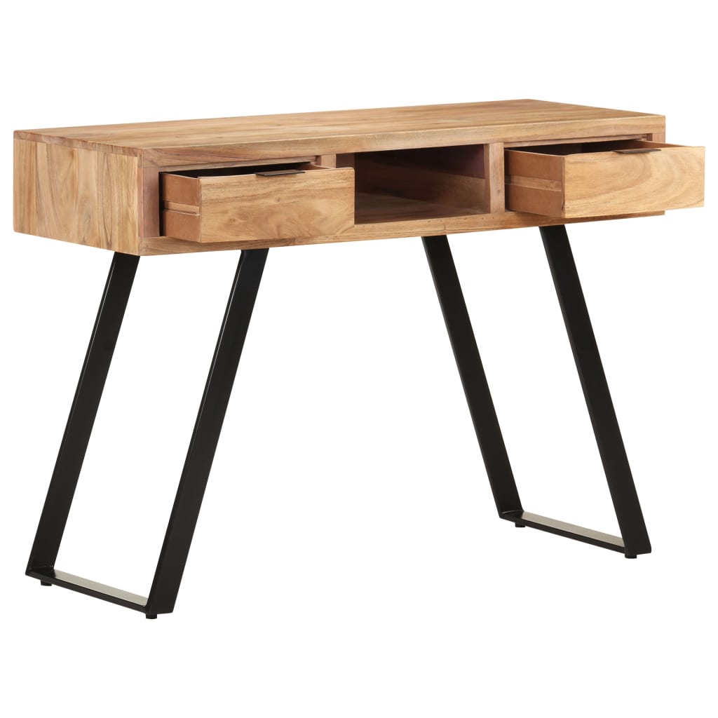 Scrivania 107x45x79 Cm Legno Massello D'acacia Con Spigoli Vivi