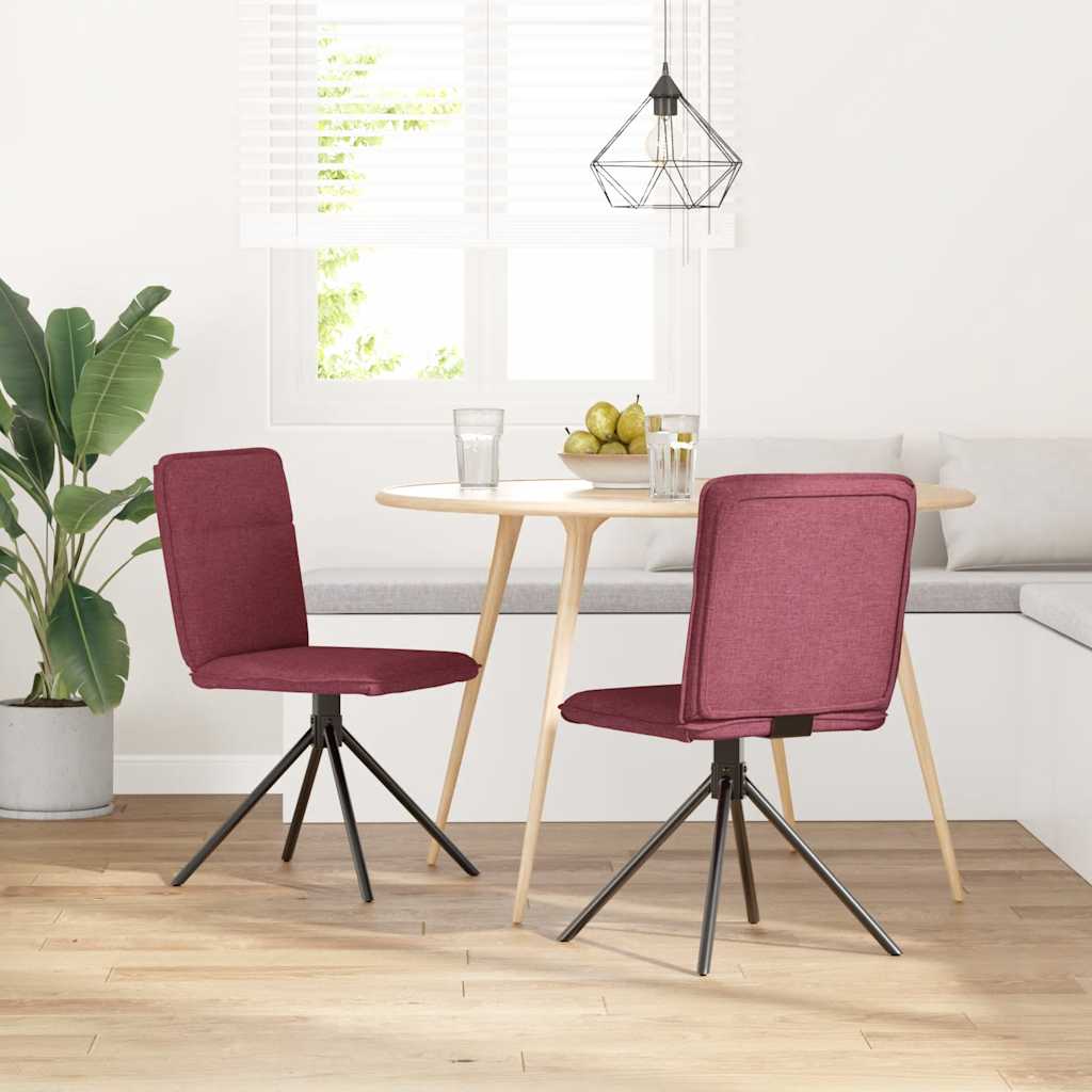 Sedie Da Pranzo 2 Pz Rosso Vino In Tessuto