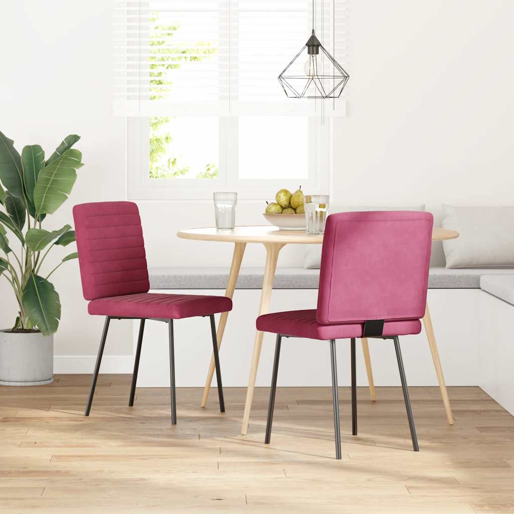 Sedie Da Pranzo 2 Pz Rosso Vino In Velluto