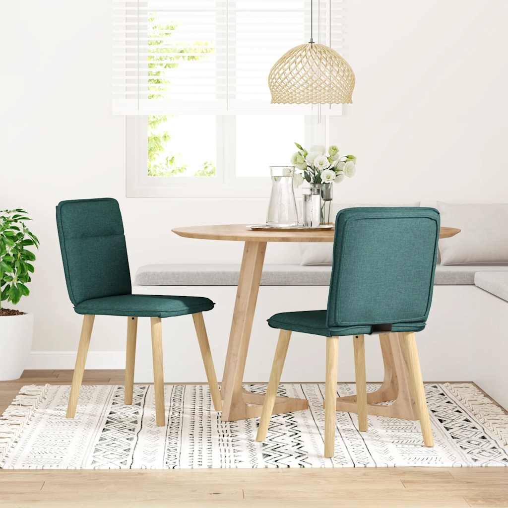 Sedie Da Pranzo 2 Pz Verde Scuro In Tessuto
