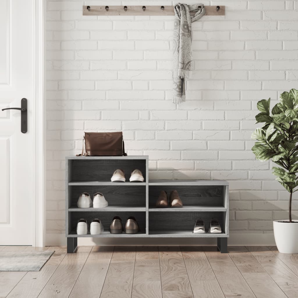 Scarpiera Grigio Sonoma 102x36x60 Cm In Legno Multistrato