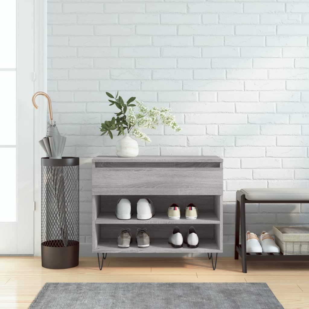 Scarpiera Grigio Sonoma 70x36x60 Cm In Legno Multistrato