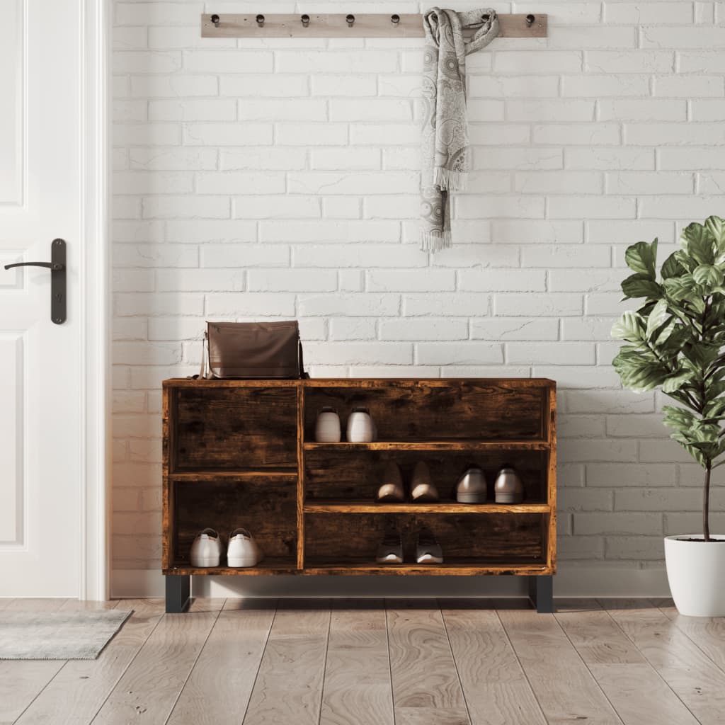 Scarpiera Rovere Fumo 102x36x60 Cm In Legno Multistrato