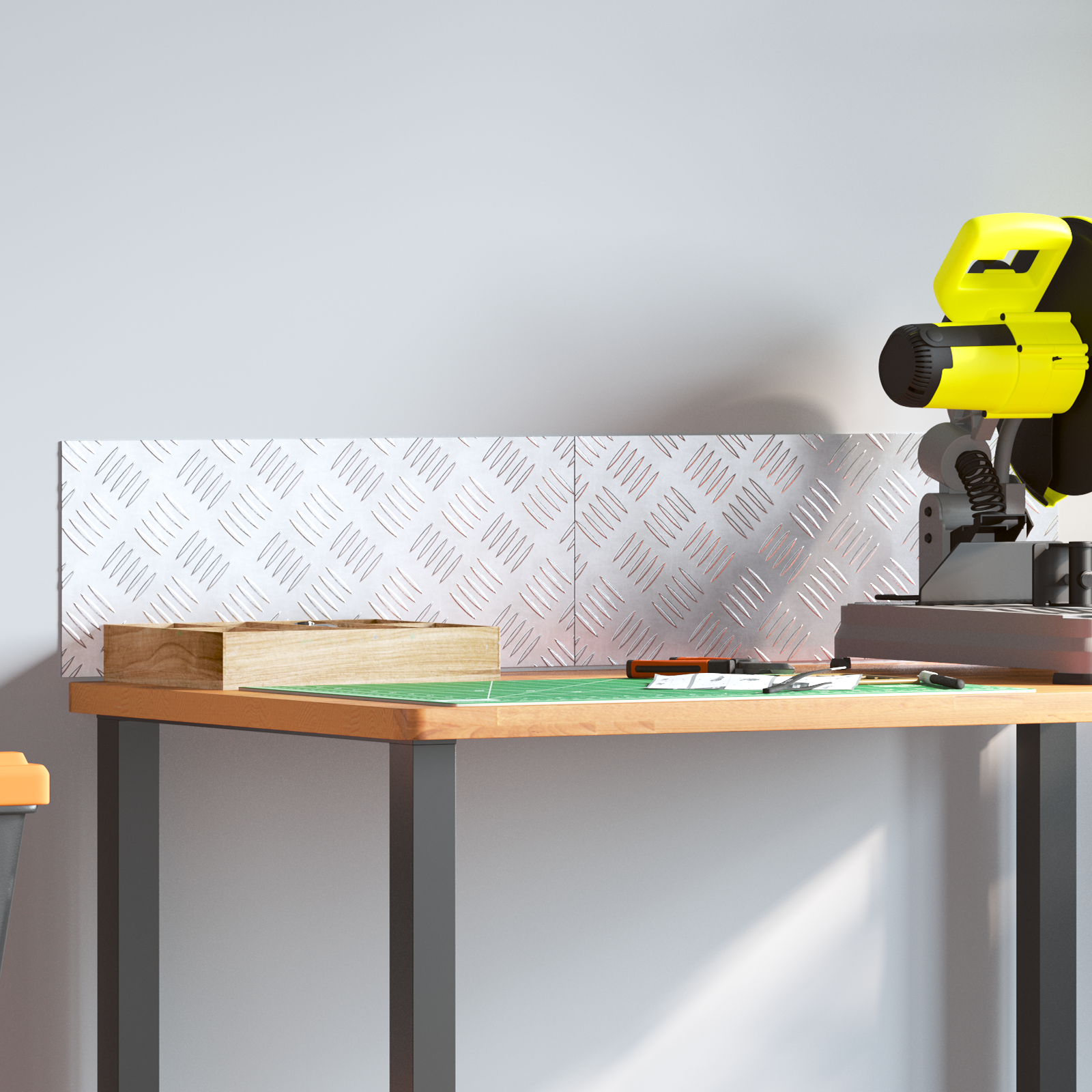 Dischi Quadrati 2 Pcs Argento 50 X 20 Cm Alluminio