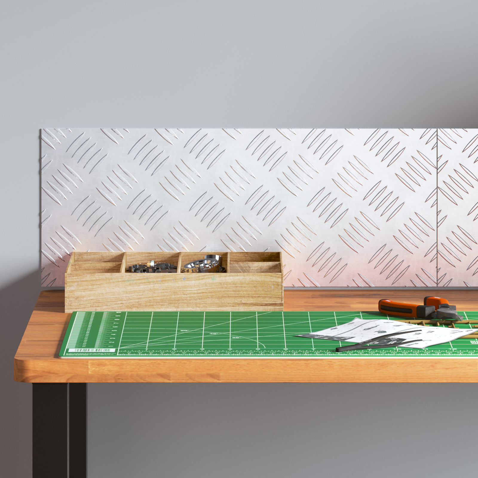 Dischi Quadrati 2 Pcs Argento 50 X 20 Cm Alluminio - Image 3