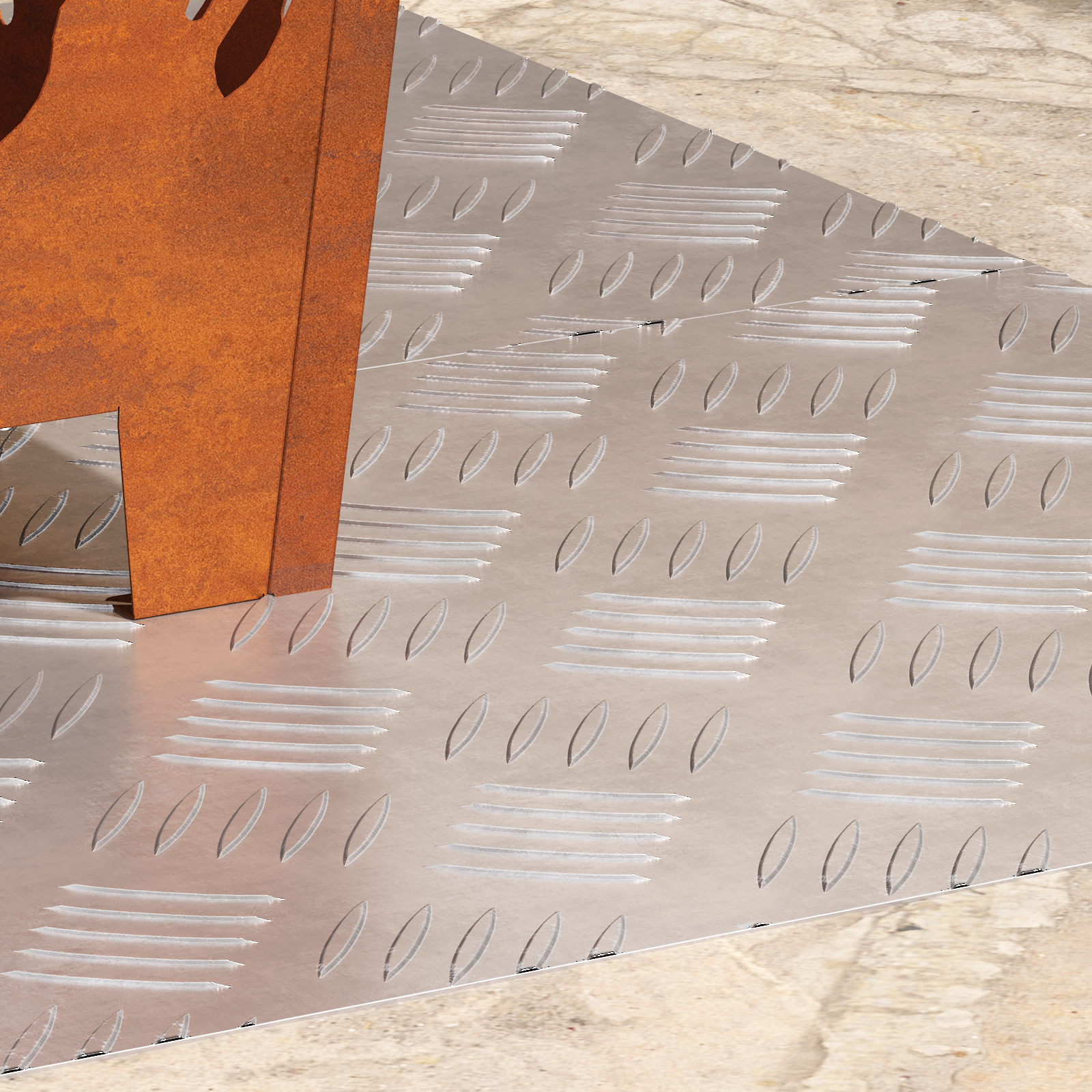 Dischi Quadrati 2 Pcs Argento 90 X 40 Cm Alluminio - Image 3