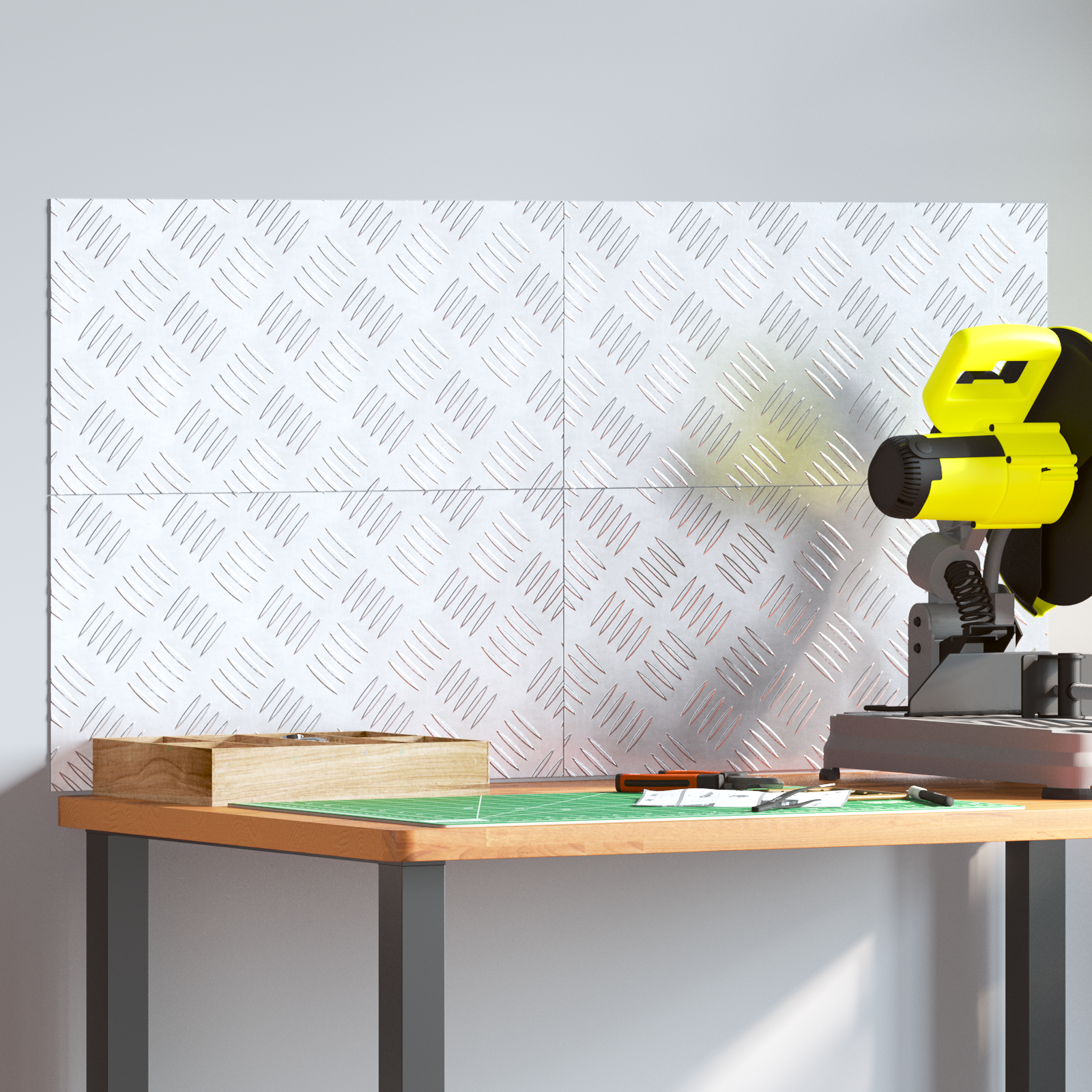 Dischi Quadrati 4 Pcs Argento 50 X 25 Cm Alluminio - Image 4