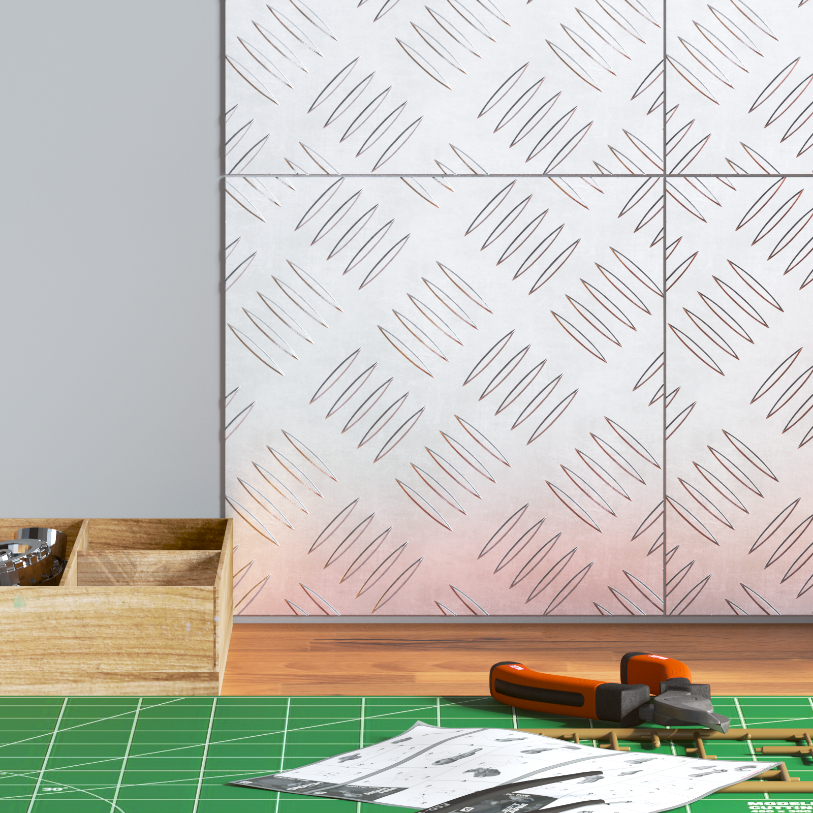 Dischi Quadrati 4 Pcs Argento 20 X 20 Cm Alluminio - Image 3