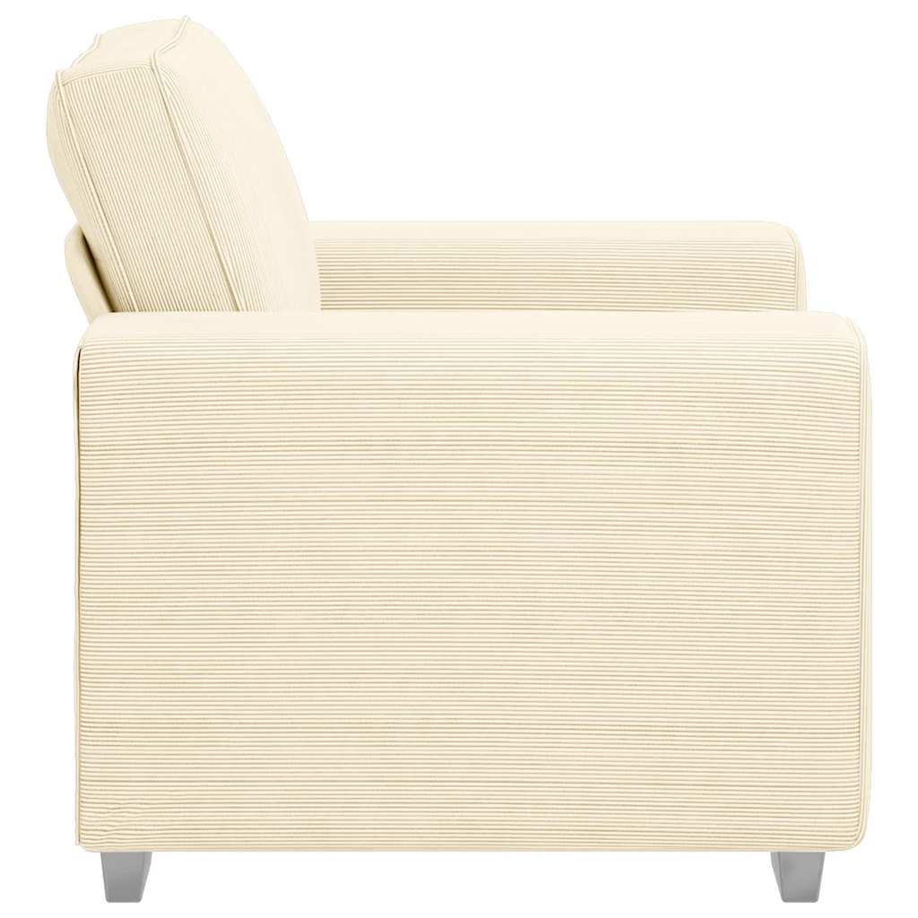 Divano Sedia Crema 60 Cm Tessuto Di Velluto A Coste - Image 5