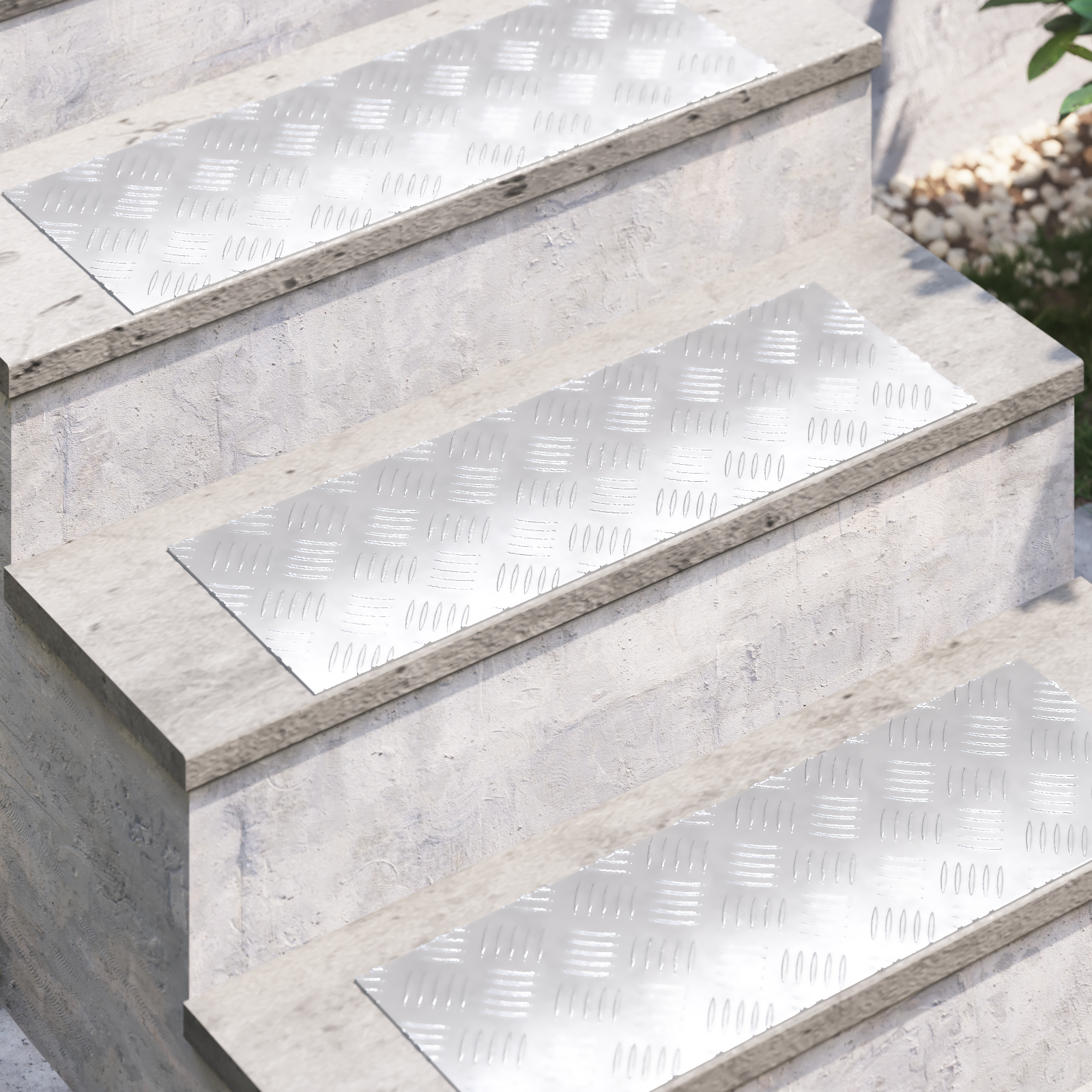 Dischi Quadrati 2 Pcs Argento 60 X 20 Cm Alluminio - Image 3